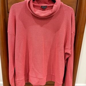 Talbots Coral Textured Cowl Neck Top